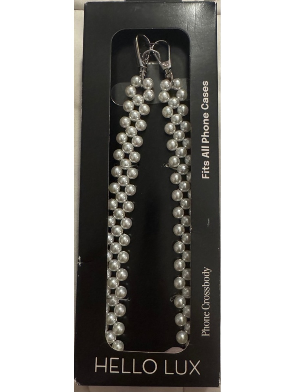 Hello Lux Double Layer Faux Pearl Phone Crossbody Strap - Fits All Phone Cases